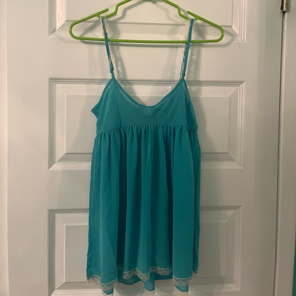 NWOT Victoria’s Secret blue lingerie babydoll tank top size medium - Picture 2 of 4